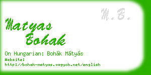 matyas bohak business card
