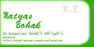 matyas bohak business card